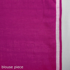 Purple - Handloom Cotton Phulia Jamdani Saree with Tassels