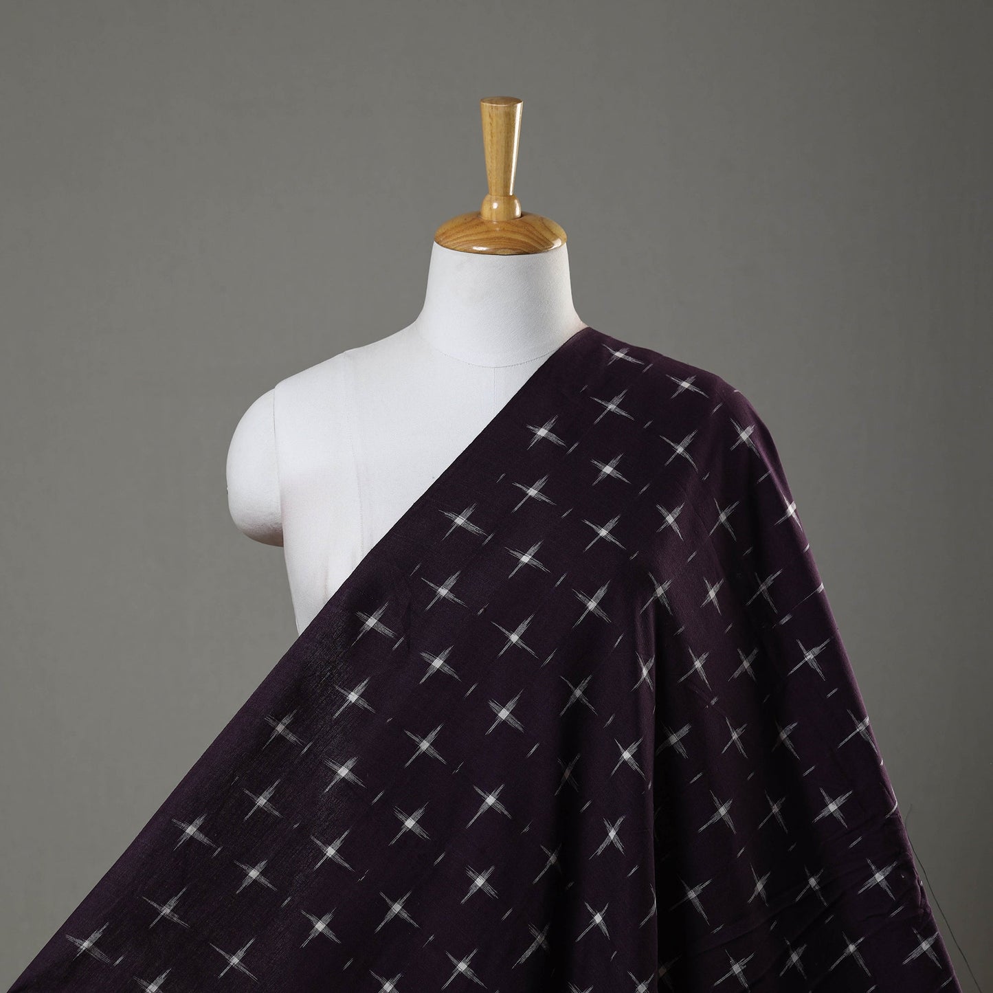  Purple Handloom Cotton Pochampally Double Ikat Fabric 