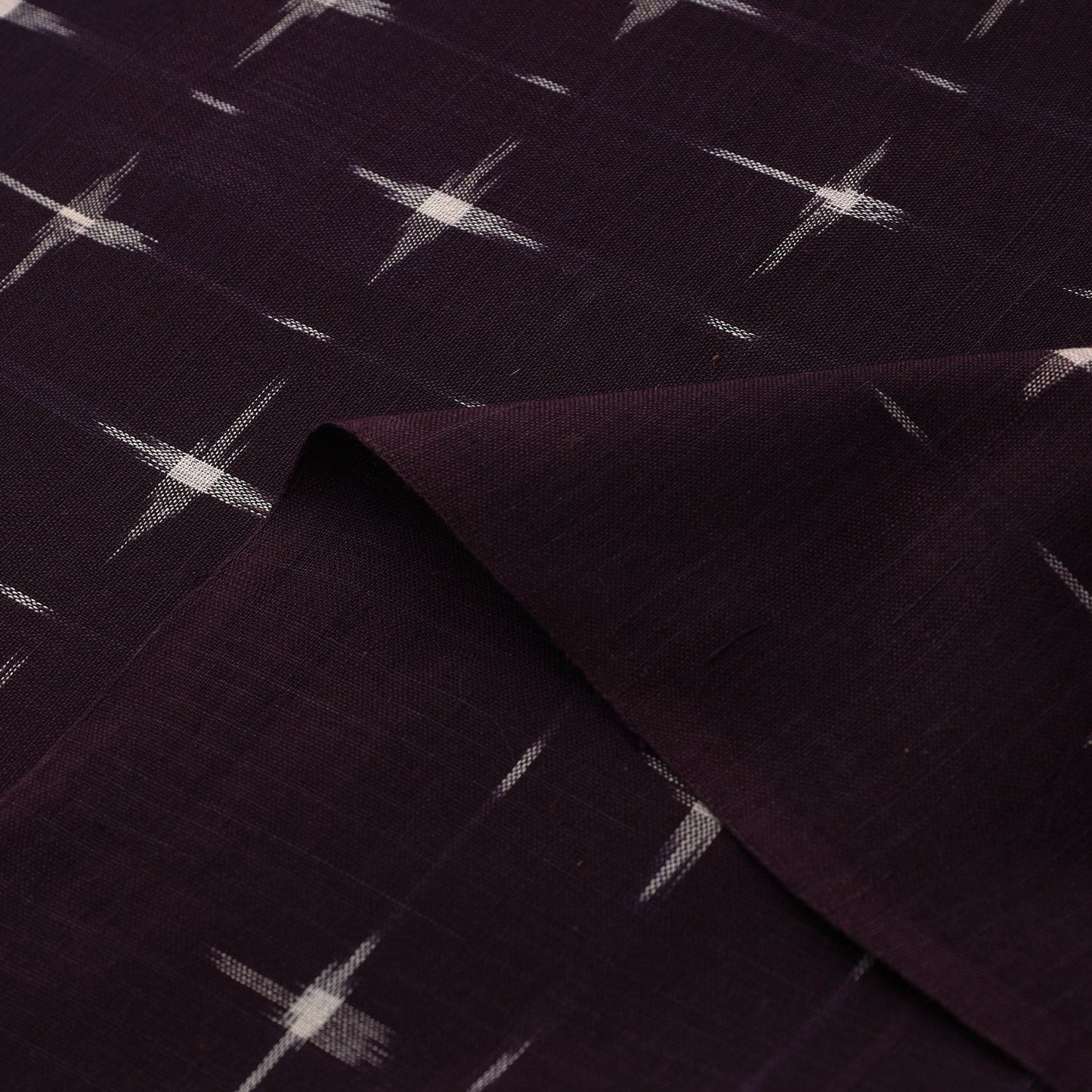  Purple Handloom Cotton Pochampally Double Ikat Fabric 