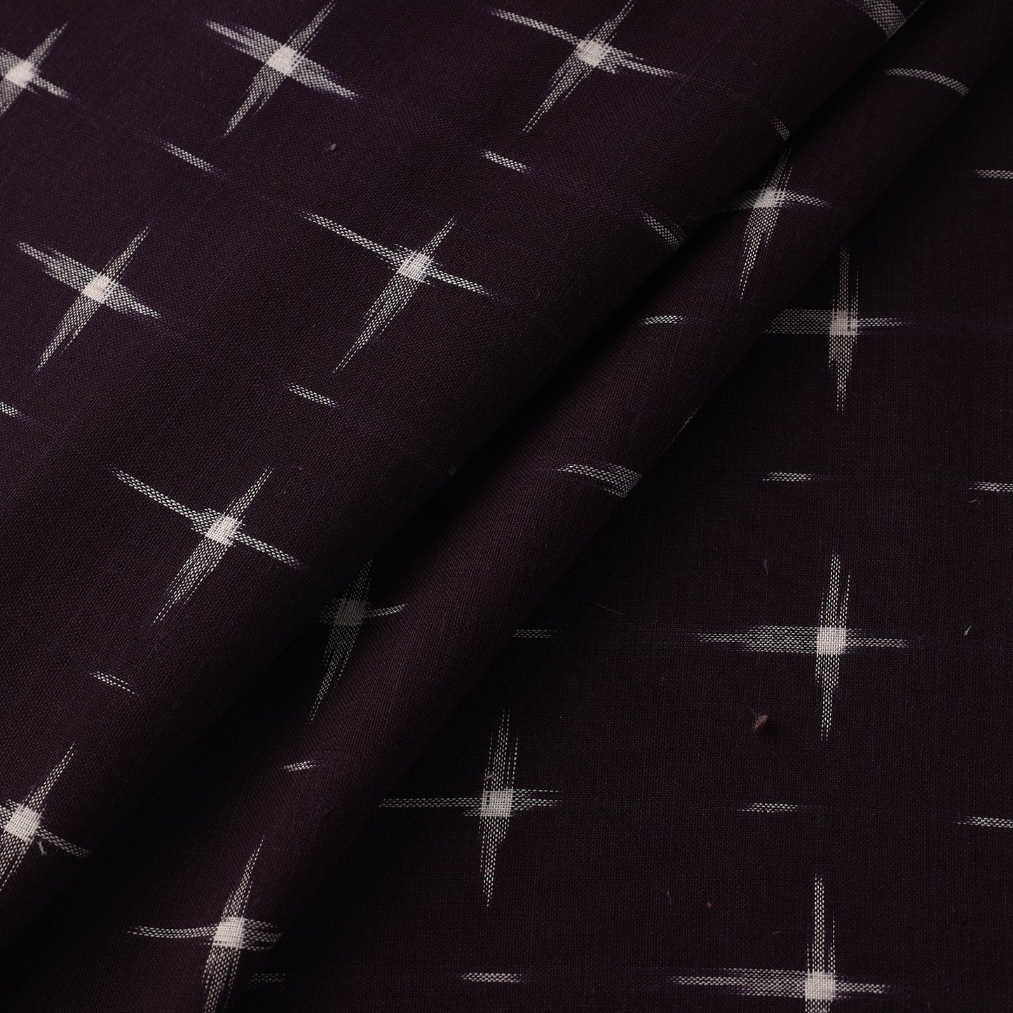  Purple Handloom Cotton Pochampally Double Ikat Fabric 