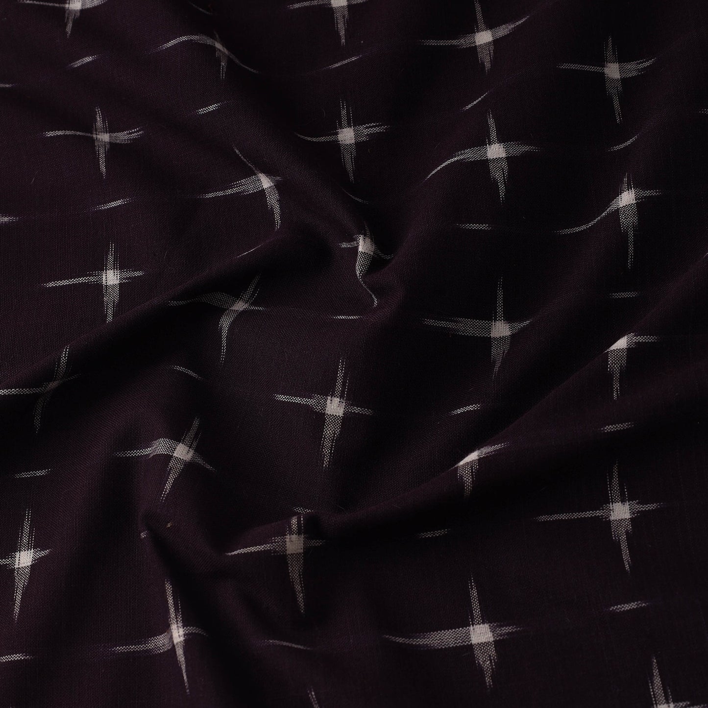  Purple Handloom Cotton Pochampally Double Ikat Fabric 