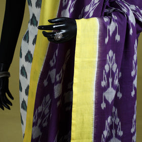 Purple - handloom cotton pochampally ikat dupatta 06