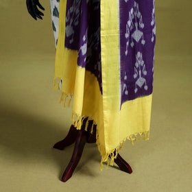 Purple - handloom cotton pochampally ikat dupatta 06