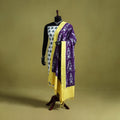 Purple - handloom cotton pochampally ikat dupatta 06