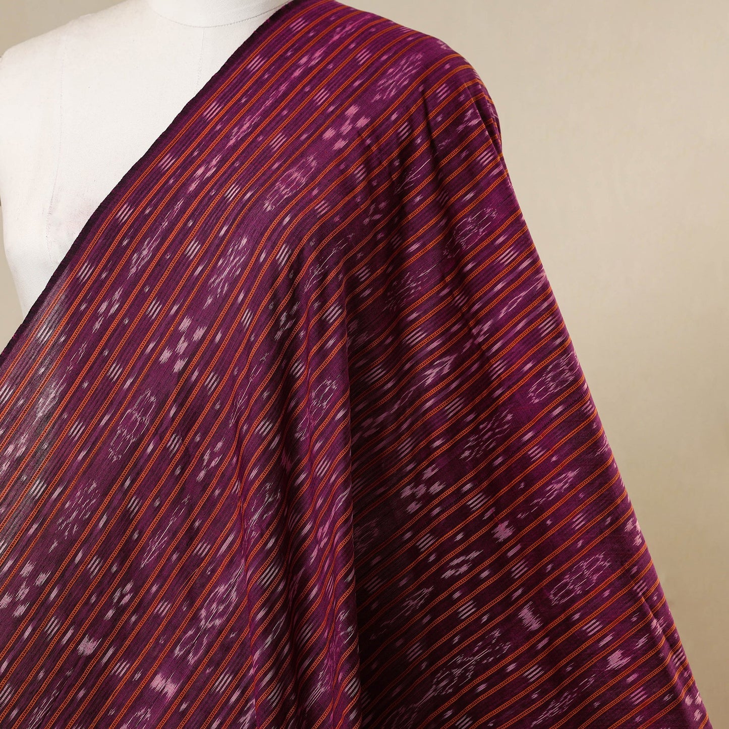 Purple - handloom cotton sambalpuri ikat fabric 35