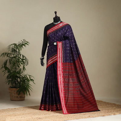 Purple - handloom cotton sambalpuri ikat saree 15