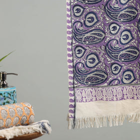 Purple - handloom cotton sanganeri towel 26 - handcrafted