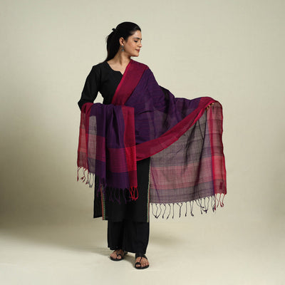 Buy Purple Handloom Cotton Srikakulam Jamdani Dupatta