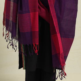 Buy Purple Handloom Cotton Srikakulam Jamdani Dupatta