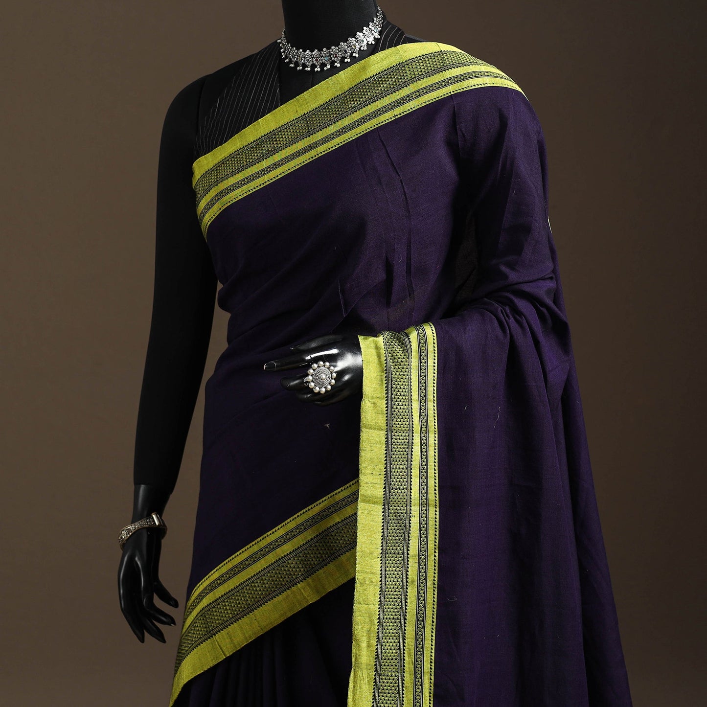 Handloom cotton x viscose ilkal saree with gayatri border