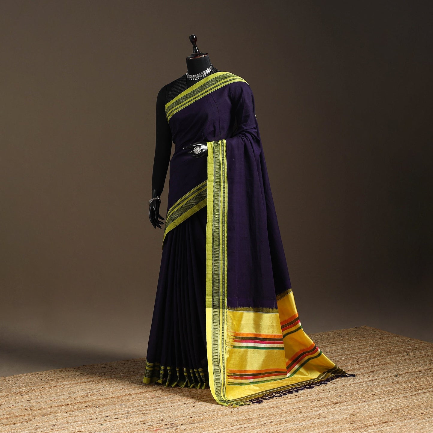 Handloom cotton x viscose ilkal saree with gayatri border