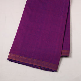 Purple - handloom cotton zari border mangalagiri fabric 11