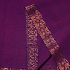 Purple - handloom cotton zari border mangalagiri fabric 11