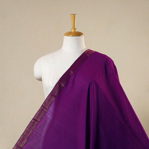 Purple - handloom cotton zari border mangalagiri fabric 11