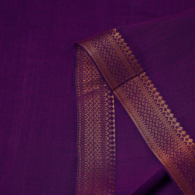 Purple - handloom cotton zari border mangalagiri fabric 13
