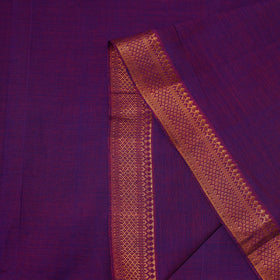 Purple - handloom cotton zari border mangalagiri fabric 14