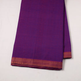 Purple - handloom cotton zari border mangalagiri fabric 14