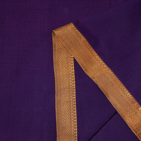 Purple - handloom cotton zari border mangalagiri fabric 16