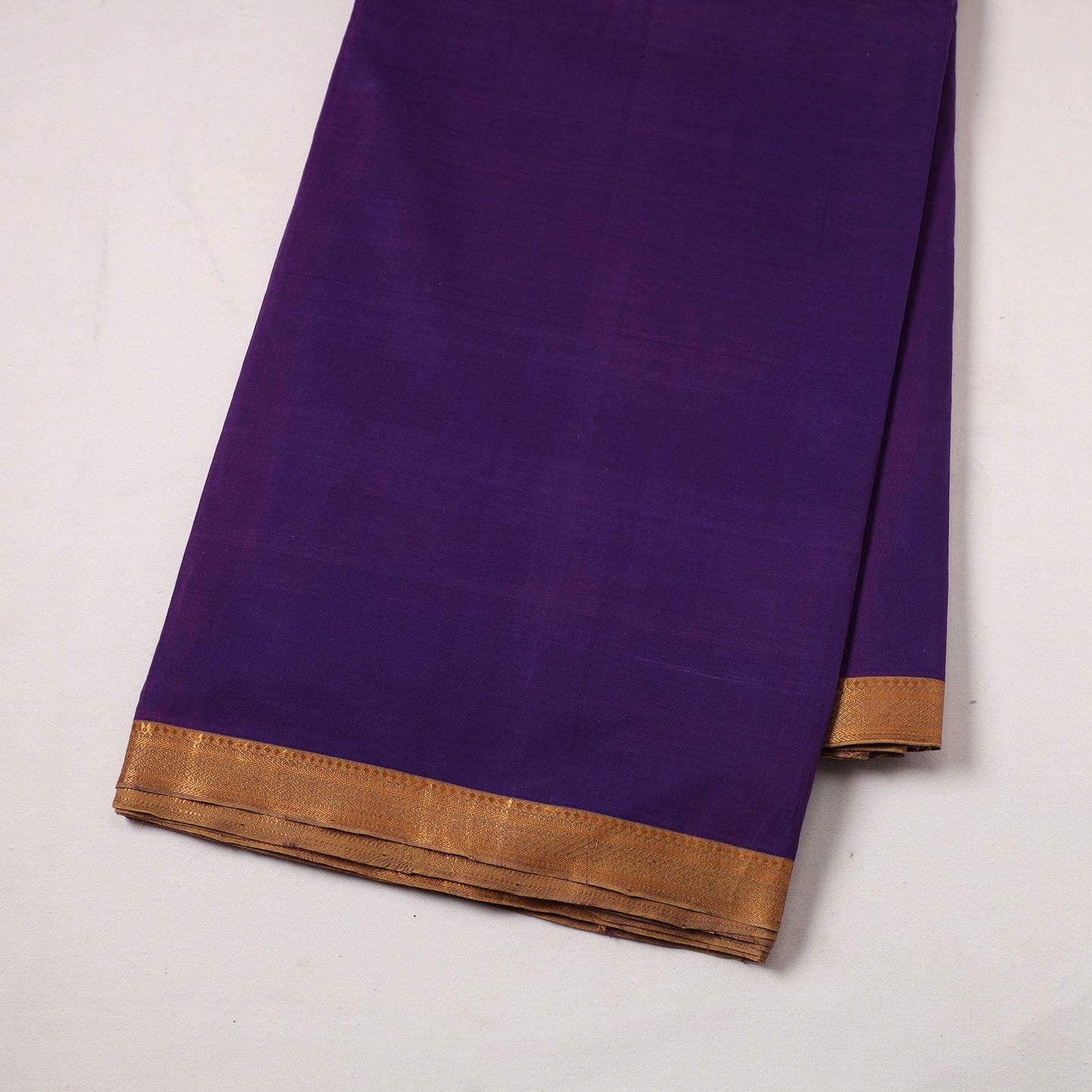 Purple - handloom cotton zari border mangalagiri fabric 16