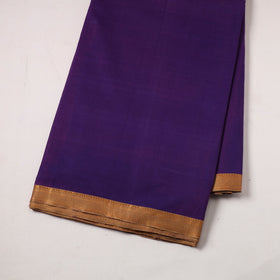 Purple - handloom cotton zari border mangalagiri fabric 16