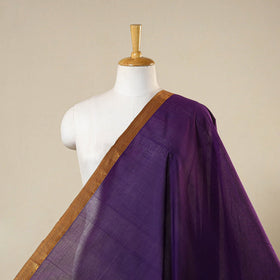 Purple - handloom cotton zari border mangalagiri fabric 16
