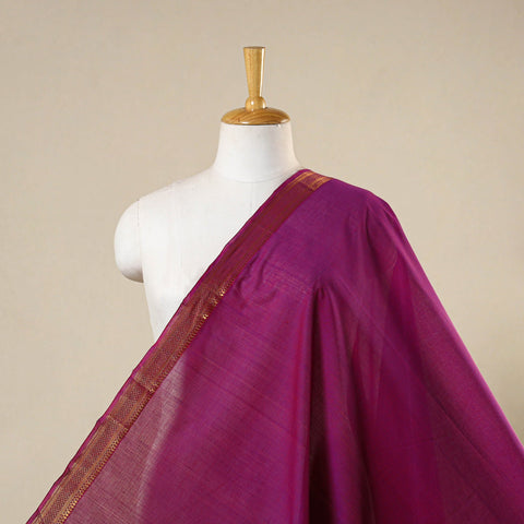 Purple - handloom cotton zari border mangalagiri fabric 17