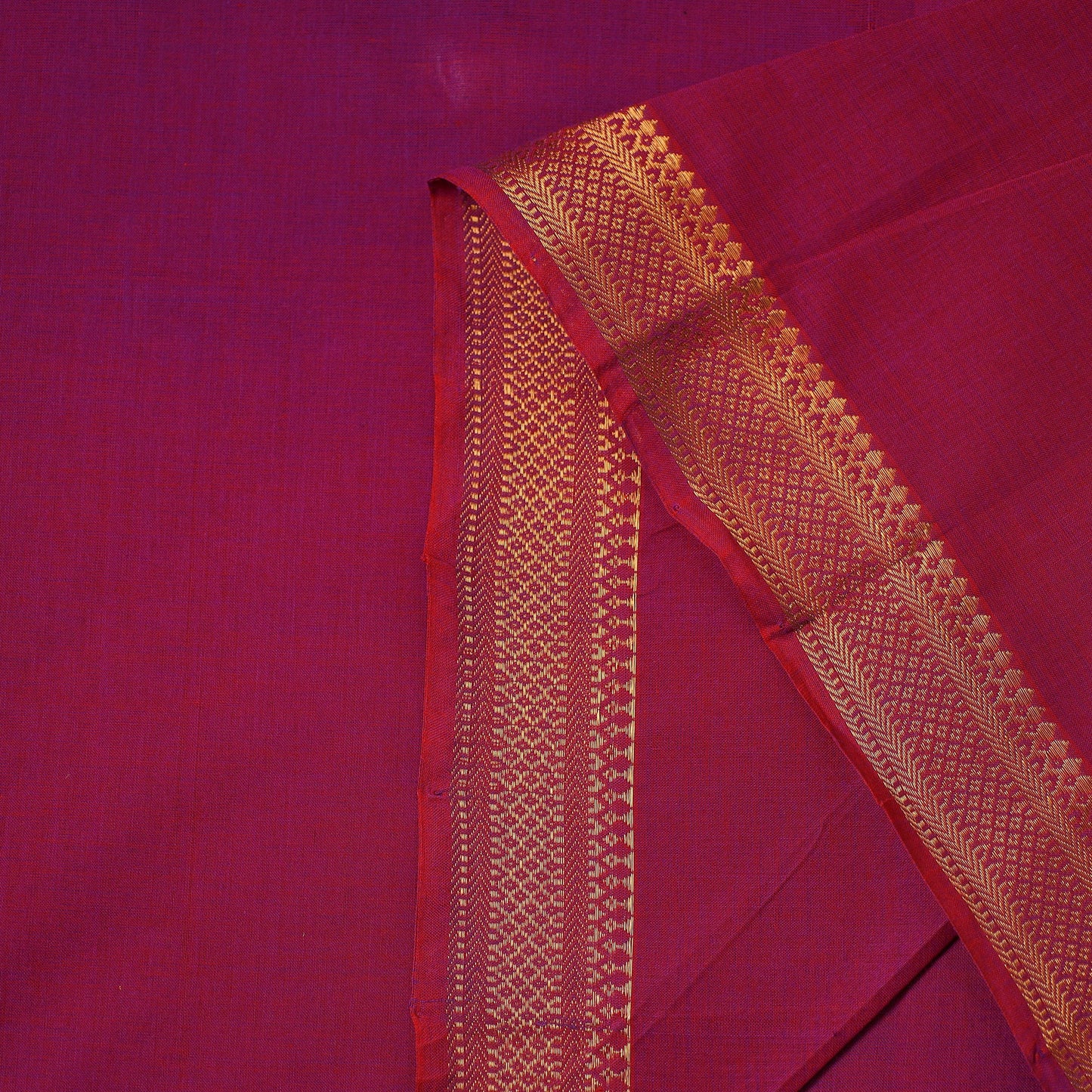 Purple - handloom cotton zari border mangalagiri fabric 17