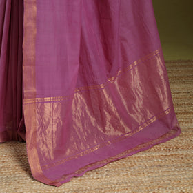 Purple - handloom cotton zari border mangalagiri saree 08