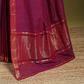 Purple - handloom cotton zari border mangalagiri saree 09