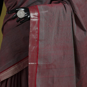 Purple - handloom cotton zari border mangalagiri saree 19