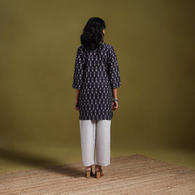 Handloom embroidered mercerised cotton short pochampally