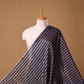 Handloom full tissue silver zari stripes chanderi silk