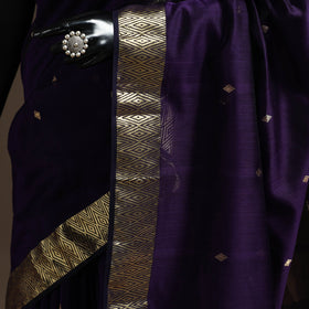 Purple - handloom maheshwari saree with zari border 32