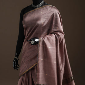 Purple - handloom maheshwari saree with zari border 34