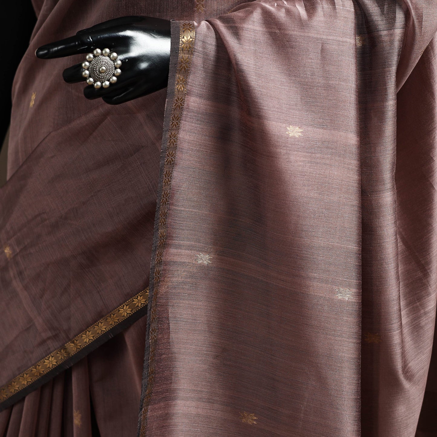 Purple - handloom maheshwari saree with zari border 34