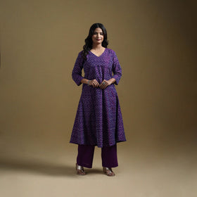 Handloom mercerised cotton pochampally ikat 2pc kurta set