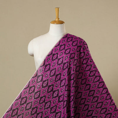 Purple - handloom mercerised cotton pochampally ikat fabric