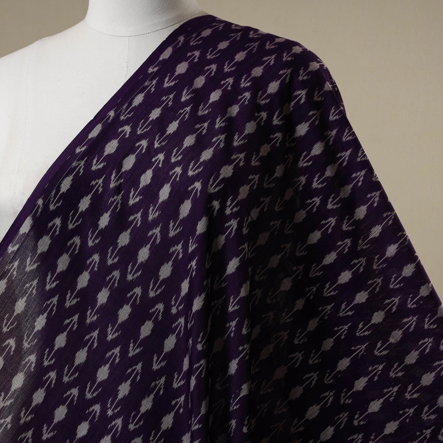 Handloom mercerised cotton pochampally ikat fabric 14