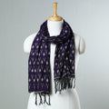 Purple - Handloom Mercerized Cotton Pochampally Ikat Stole 37