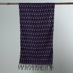 Purple - Handloom Mercerized Cotton Pochampally Ikat Stole 37