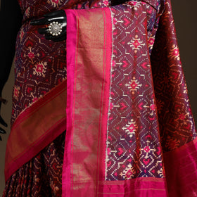 Handloom mulberry silk patola ikat pochampally saree 07