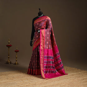 Handloom mulberry silk patola ikat pochampally saree 07