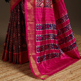 Handloom mulberry silk patola ikat pochampally saree 07