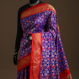 Handloom mulberry silk patola ikat pochampally saree 15