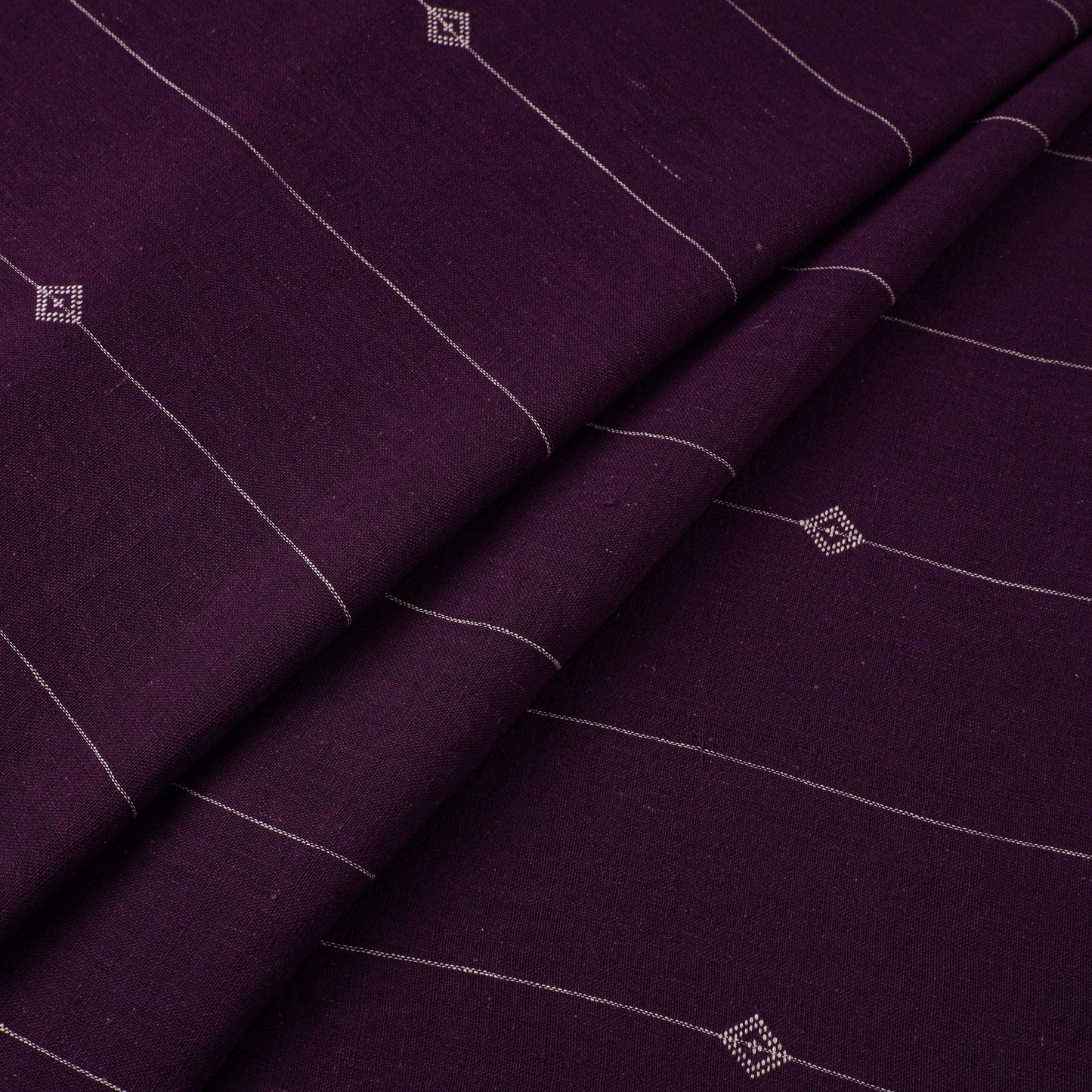 Purple - handloom organic buti kala cotton fabric 04