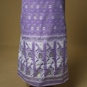 Purple - handloom phulia jamdani silk cotton 2pc unstitched