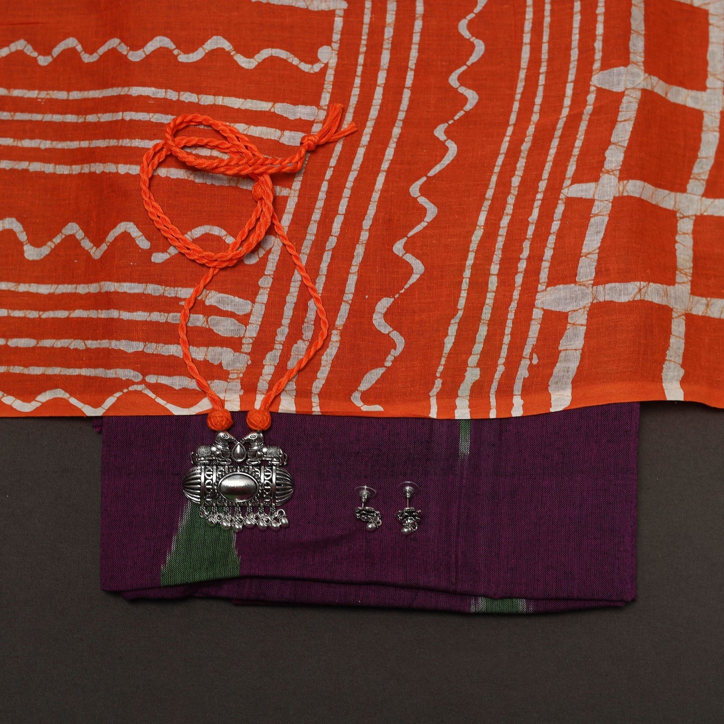 Handloom pochampally central asian ikat cotton 2pc