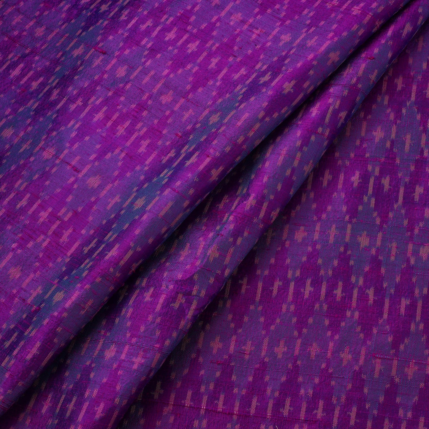 Handloom raw silk pochampally ikat fabric 11 - handcrafted