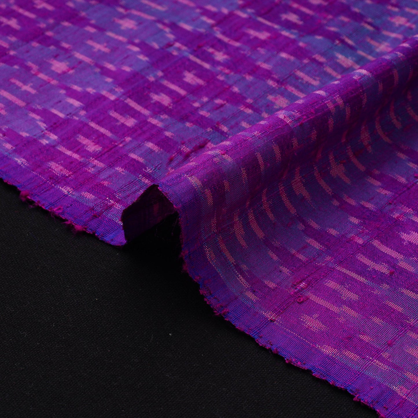 Handloom raw silk pochampally ikat fabric 11 - handcrafted