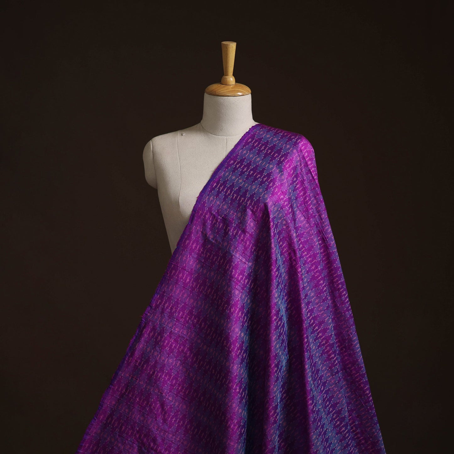 Handloom raw silk pochampally ikat fabric 11 - handcrafted